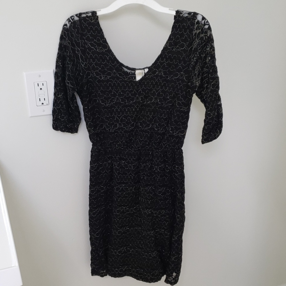 Black and gold dress